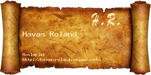 Havas Roland névjegykártya